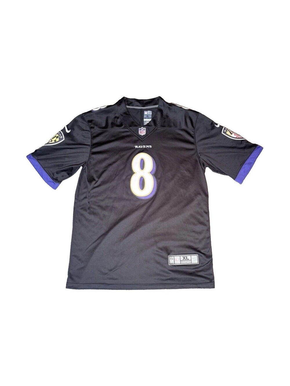 Nike NFL On Field Lamar Jackson Baltimore Ravens Jersey Mens XL Black #8⁠